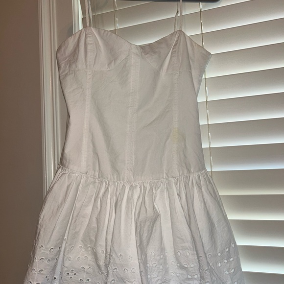 Zara Dresses & Skirts - Zara White Eyelet Spaghetti-Strap Dress